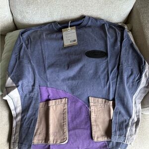 Colorblock Long Sleeve Shirt with Pockets